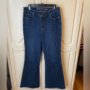 American Eagle Jeans 
Flare bottom super high rise